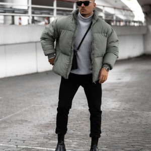 Men's Grey Puffer Jacket