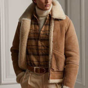 Men's Premium Camel Brown Fur Leather Jacket