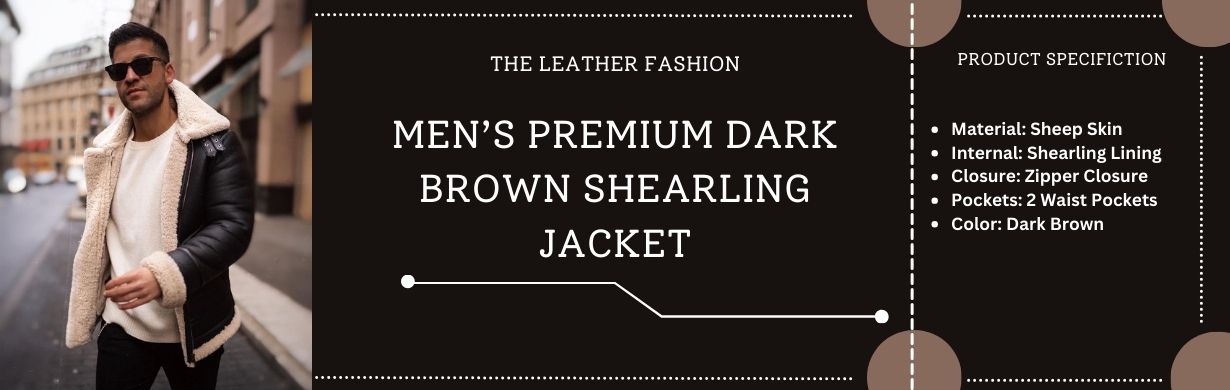 Men's Premium Dark Brown Shearling Jacket 1