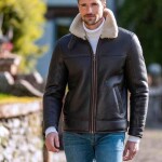 Men's Premium Shearling Collar Jacket