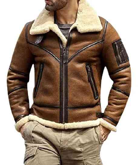 Men’s Aviator B3 Flight Lambskin Leather Shearling Jacket