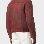 Men’s Aviator Burgundy Leather Jacket