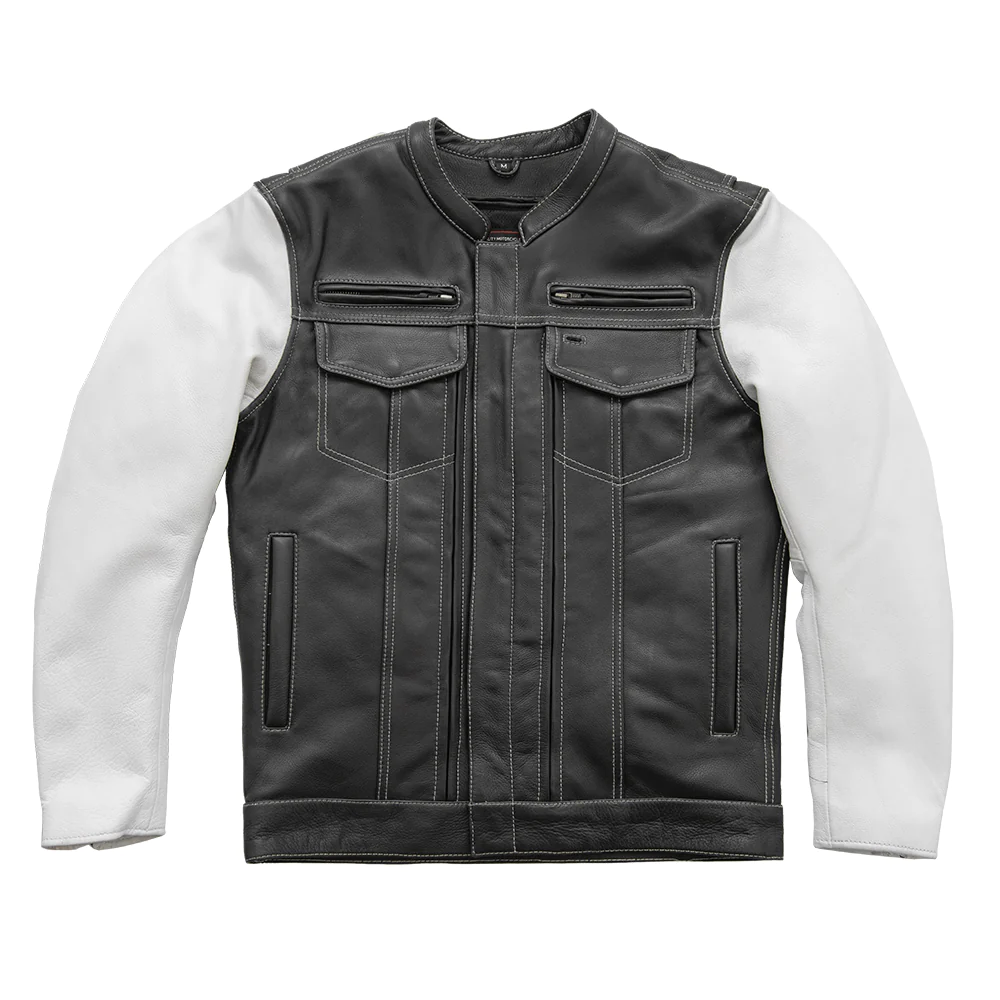 Men's Cafe Style Leather Jacket