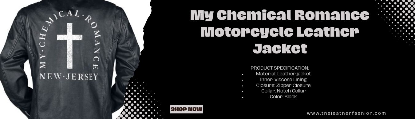 Banner For My Chemical Romance Motorcycle Leather Jacket