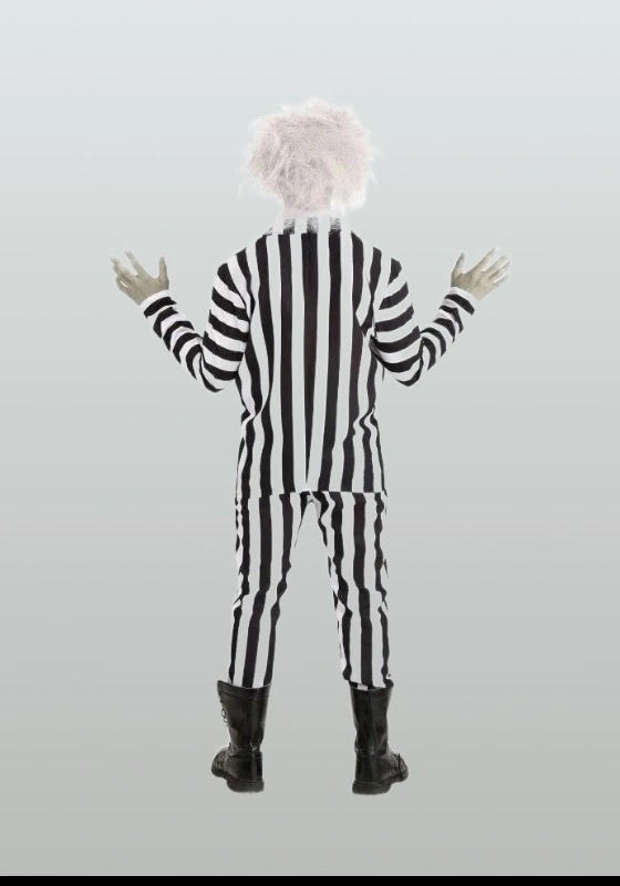 Beetlejuice Black And White Zebra Stripes Costume Suit