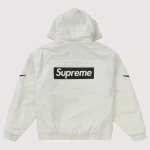 Nike x Supreme White Leather Bomber Jacket