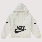 Nike x Supreme White Leather Bomber Jacket
