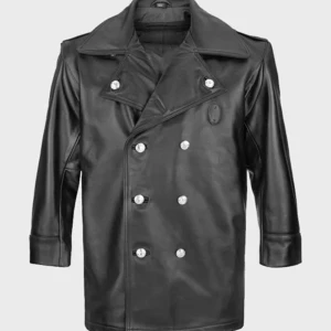 NYPD Cowhide Leather Long Jacket