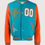 OFF-WHITE Leather Varsity Jacket