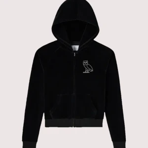 OVO x Rhinestone Crystal Velour Hoodie