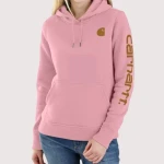 Pink Carhartt Sleeve Logo Hoodie