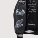 Pleasures Nerd Black Varsity Letterman Jacket