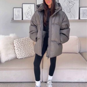 Premium Women's Grey Puffer Jacket