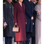 Kate Middleton Alexander McQueen Long Burgundy Coat