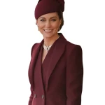 Kate Middleton Alexander McQueen Long Burgundy Coat