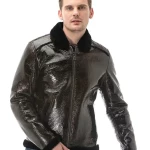 Men’s Black Shiny Patent Leather Jacket