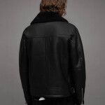 Men's Black Shearling Relaxed Fit Jacket
