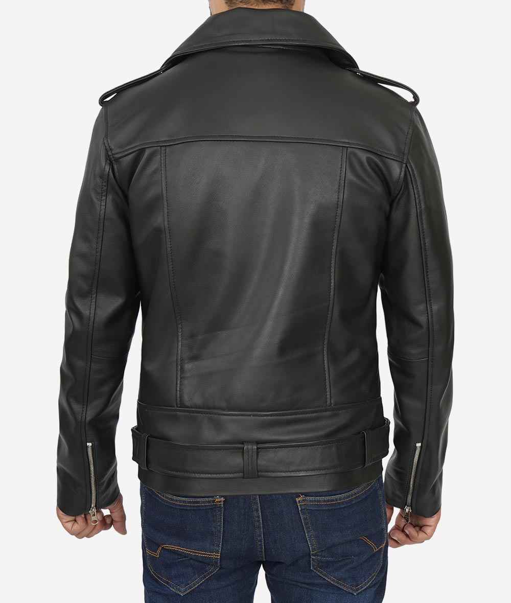 Moto Belted Leather Biker Jacket