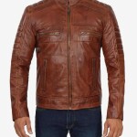 Men’s Brown Cafe Racer Leather Jacket