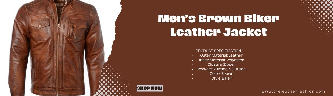 Men’s Brown Biker Leather Jacket