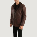 Mens Brown Fur Leather Coat