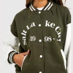 Salt Lake Colour Block Varsity Bomber Jacket