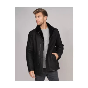 Shearling Sheepskin Jacket In Black
