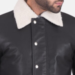 Snow Cole Black Leather Jacket
