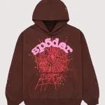 Sp5der Brown Web Hoodie