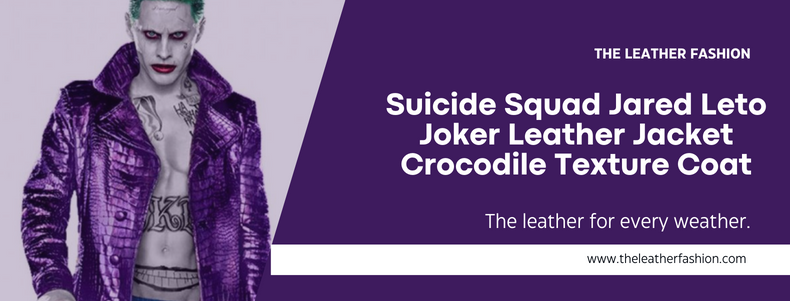 Suicide Squad Jared Leto Joker Leather Jacket Crocodile Texture Coat-2