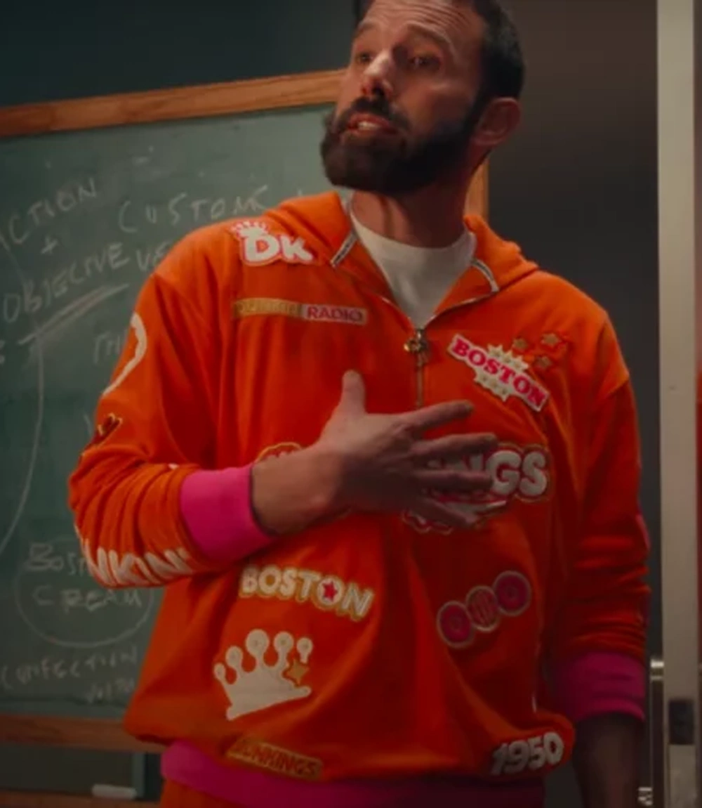 Super Bowl Commercial 2025 Ben Affleck Dunkings Jacket Mens Leather