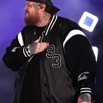 Thanksgiving Halftime Show Jelly Roll Black Varsity Jacket