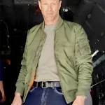 Aaron Eckhart The Bricklayer Satin Bomber Jacket