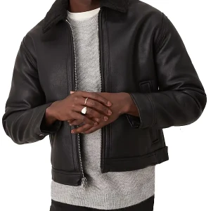 Vegan Leather Sherpa Shearling Jacket