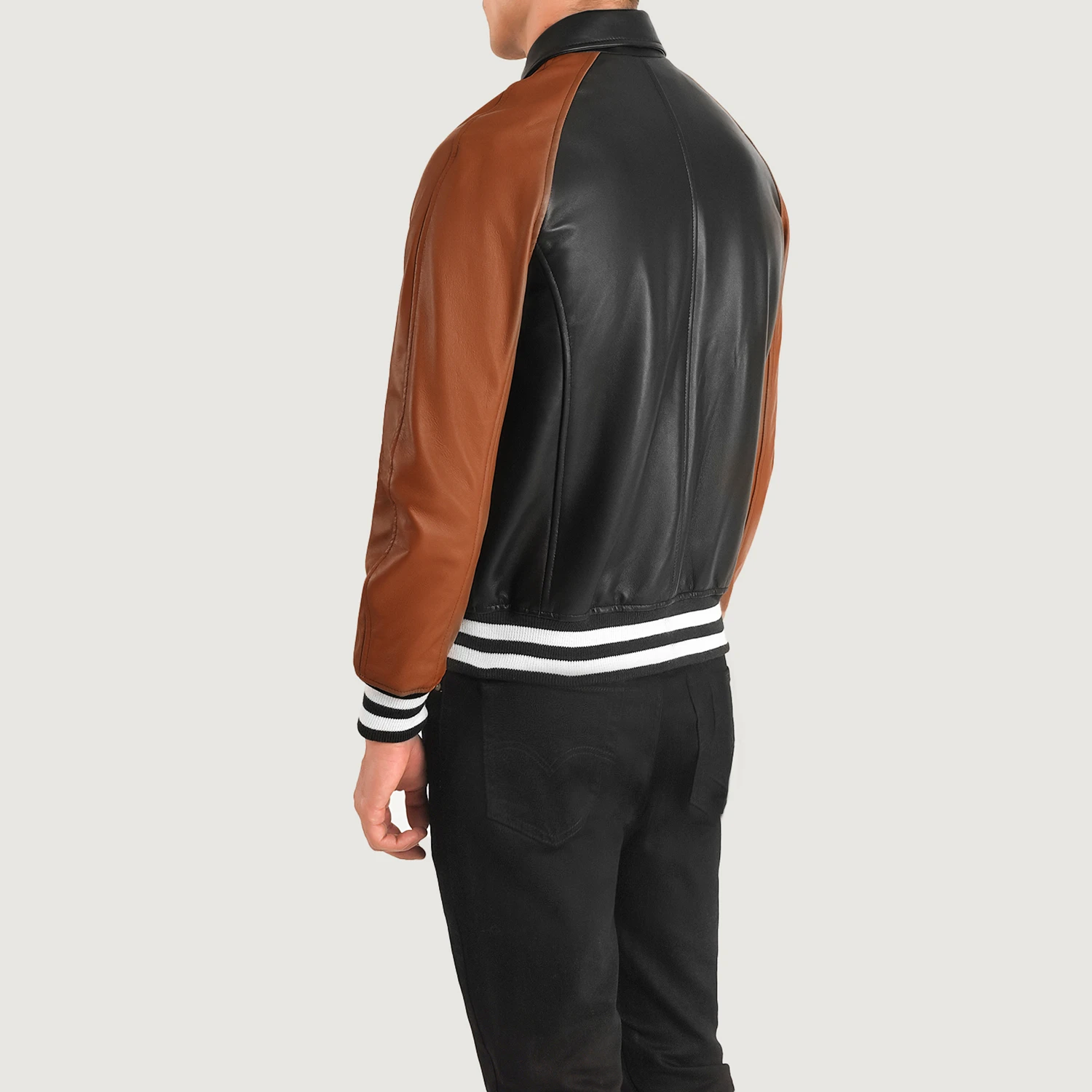 Walton Black & Brown Leather Varsity Jacket