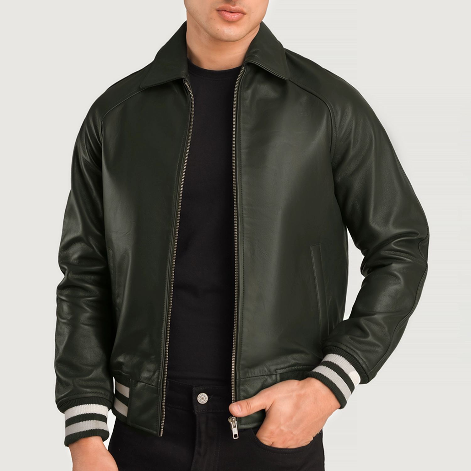 Mens Leather Varsity Jacket