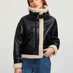 Women’s Aviator Black Leather Jacket