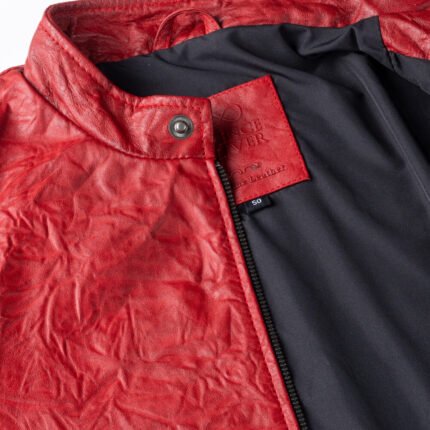 Oliver Red Cafe Racer Aviator Leather Jacket
