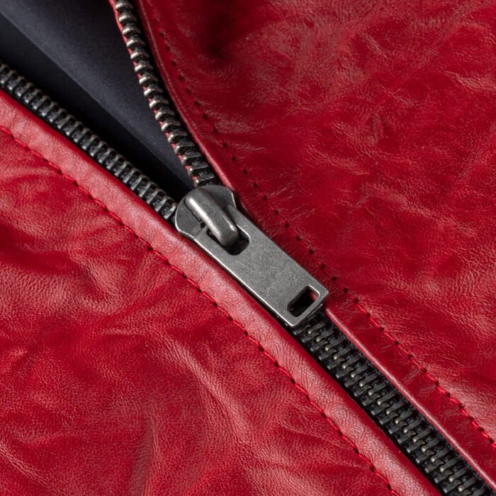 Oliver Red Cafe Racer Aviator Leather Jacket