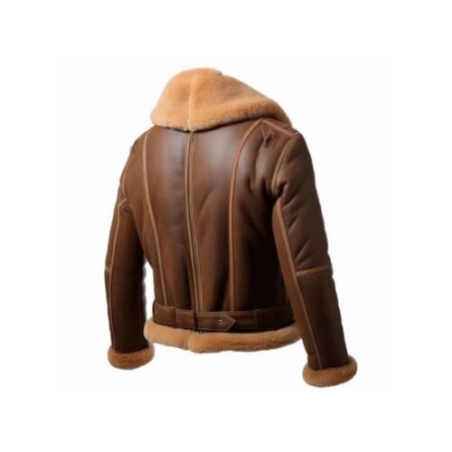 B3 shearling Brown Mens aviator jacket
