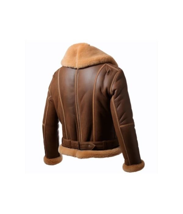 B3 shearling Brown Mens aviator jacket