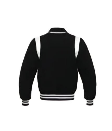Black White Wool Varsity Jacket