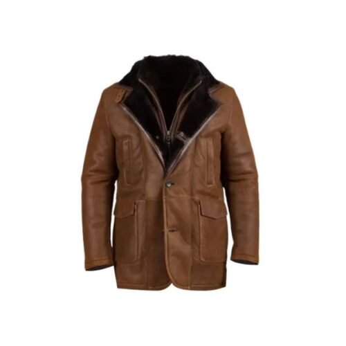 Brown Fur Double Genuine Leather Shearling Coat