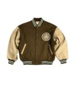 Brown Wool Varsity Jacket