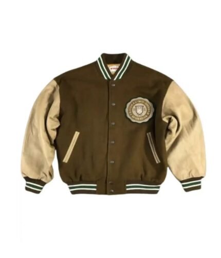 Brown Wool Varsity Jacket
