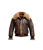 Men Aviator Fur Shearling Bomber Leather Jacket