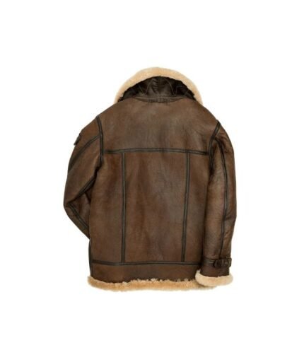 Men Dark Brown Shearling Jacket