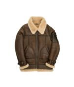 Men Dark Brown Shearling Jacket