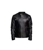 Men Detachable Hooded Black Jacket