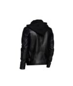 Men Detachable Hooded Black Jacket